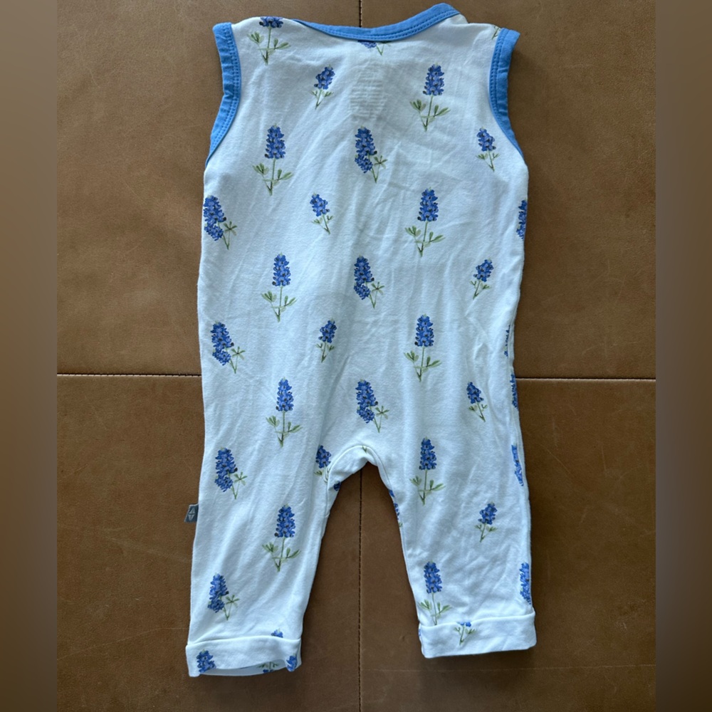 Kyte BABY Blue and White Floral Jumpsuit - Picture 2 of 3
